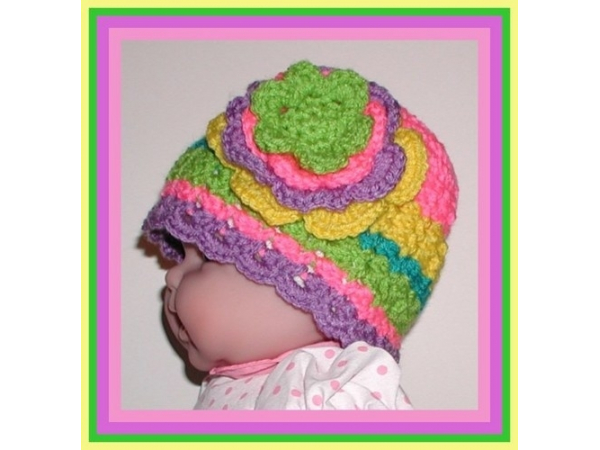 apple green pink toddler girl hat