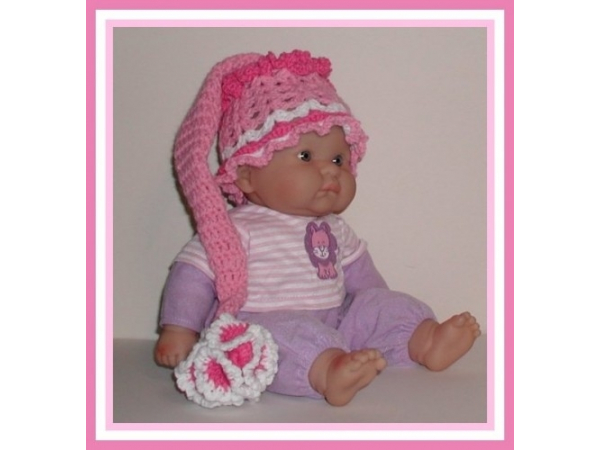 pink newborn elf hat