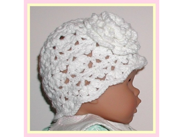 solid white baby girl hat