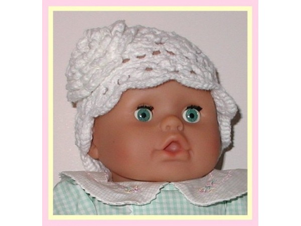 white flower hat for baby girl