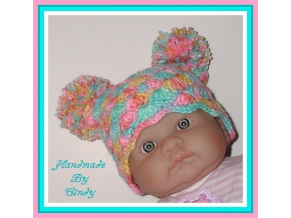 orange yellow pink baby girl hat