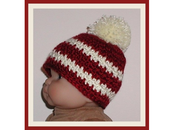 Burgundy and cream hat for baby boys