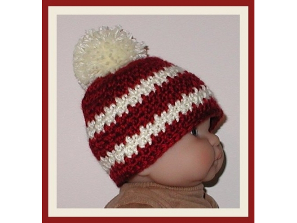 dark red and cream hat for baby boys