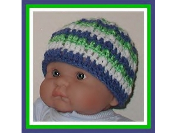 blue white lime green hat for baby boy