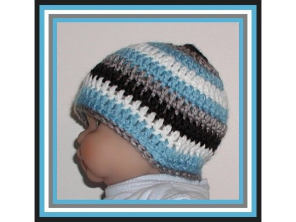 black and gray baby boys hat