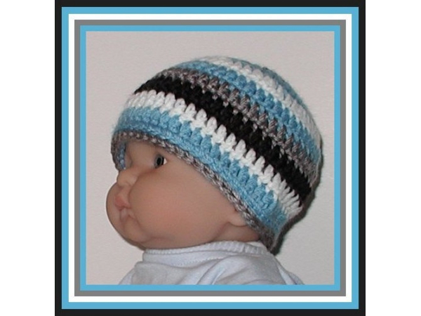 gray black blue white baby boy hat