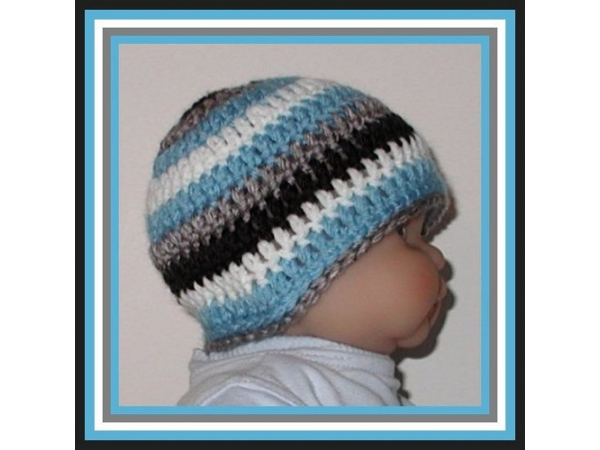 blue gray white black baby boys hat