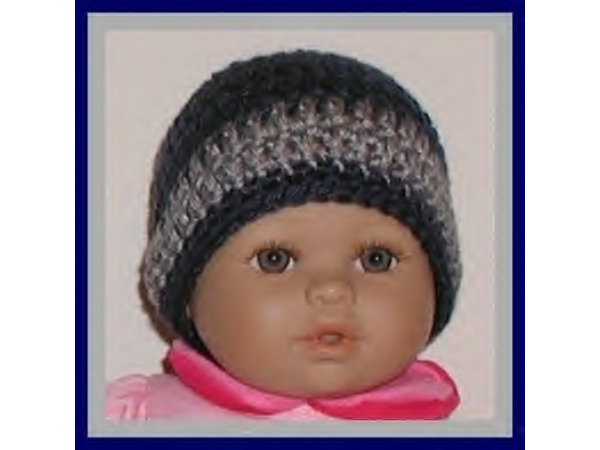 navy and gray preemie boys beanie