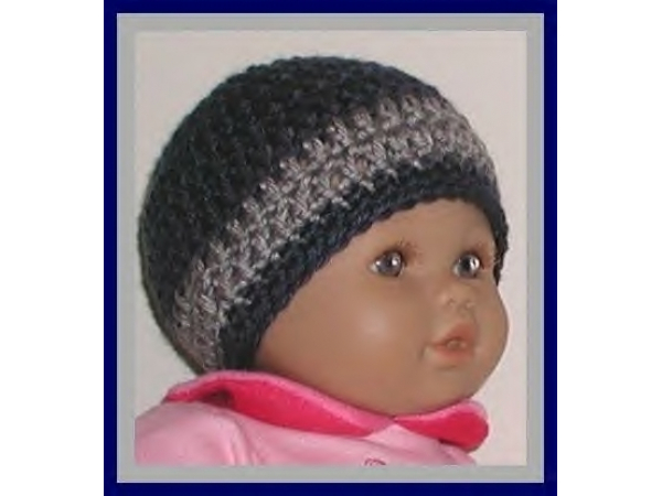 navy blue and gray preemie boy hat