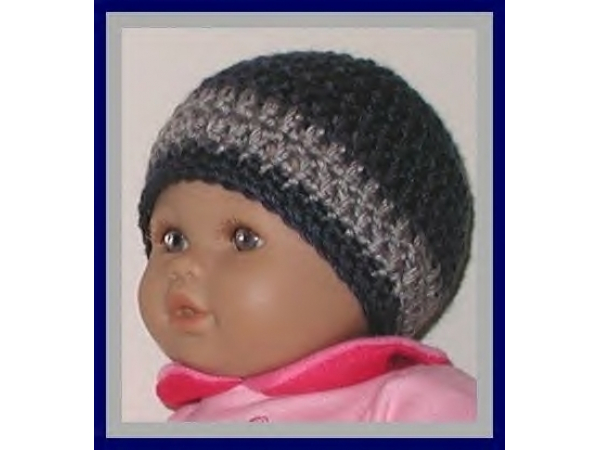 navy blue and gray beanie for preemie boy