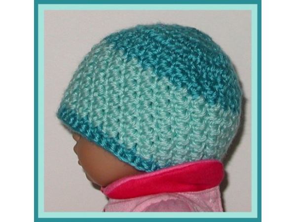 turquoise and robin's egg blue preemie boys hat