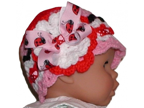 pink red white hat for baby girls