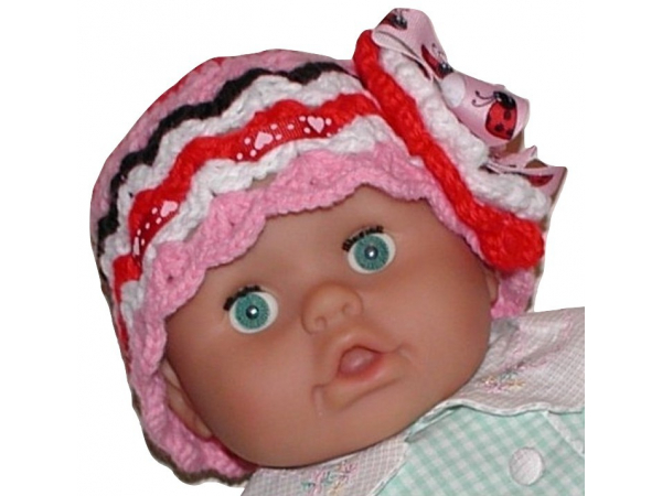 pink ladybug hat for baby girl