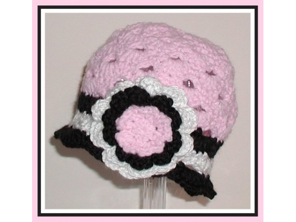 pink and black hat for baby girls
