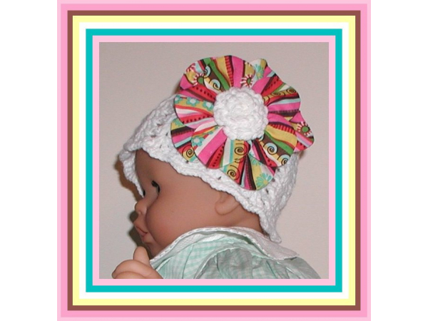 big flower baby girl hat