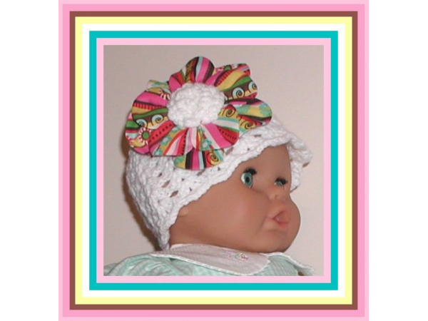 white baby girl hat