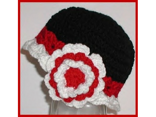 black red white toddler girls hat