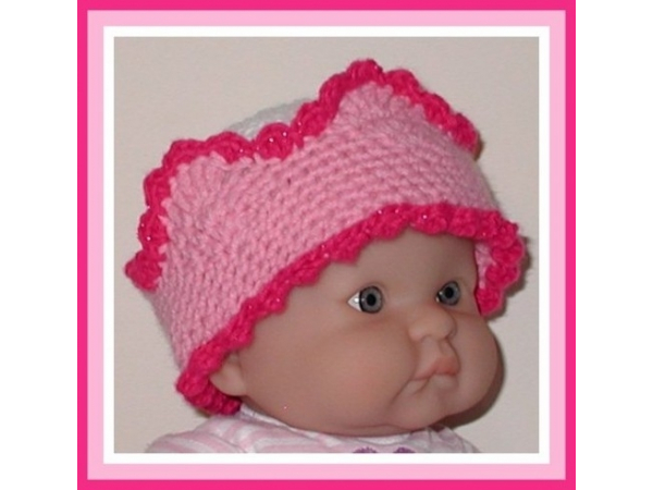 pink crown baby hat
