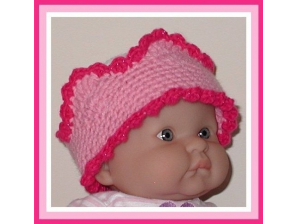 pink princess baby crown hat