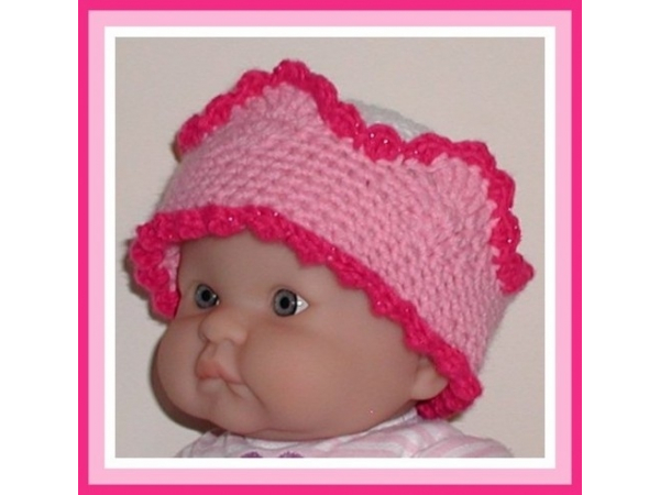 Pink princess baby hat