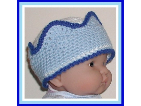 blue crown hat for baby boys