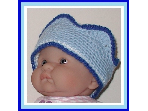 blue baby hat crown