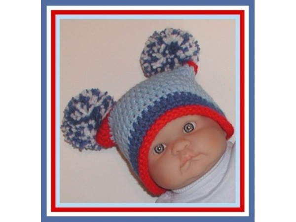 newborn boy hat in red and blue
