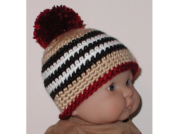 tan dark red black white hat for baby boys