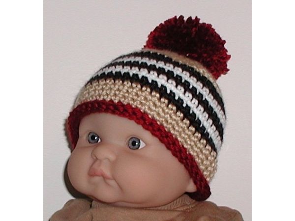 tan burgundy baby boy hat