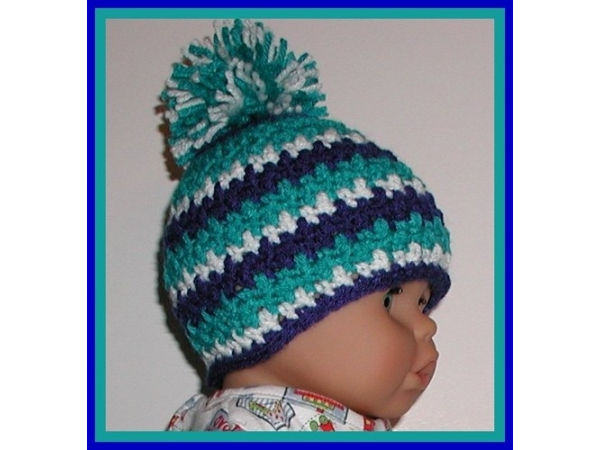 royal blue and white baby boy hat