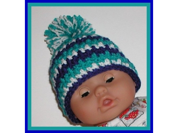 turquoise baby boy hat