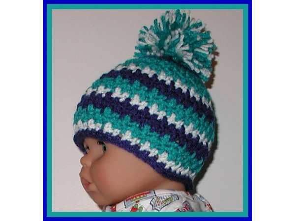 royal blue and turquoise baby boys hat