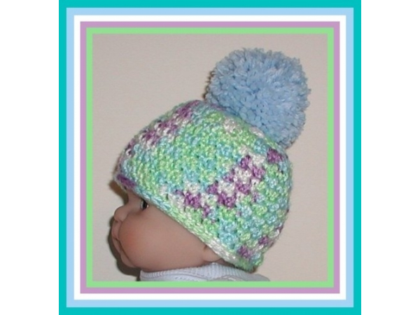 aqua blue and purple hat for baby boy