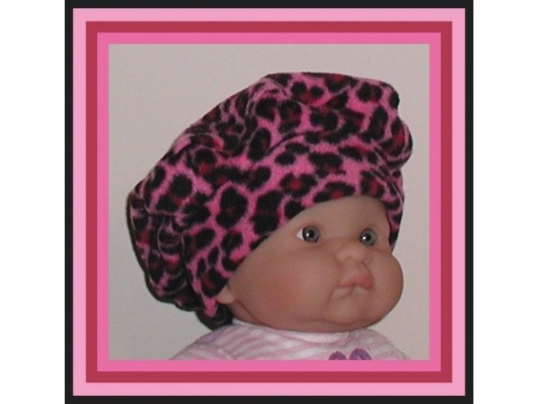 hot pink leopard newborn girl hat