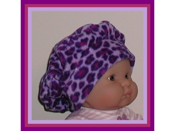 newborn girl purple beret