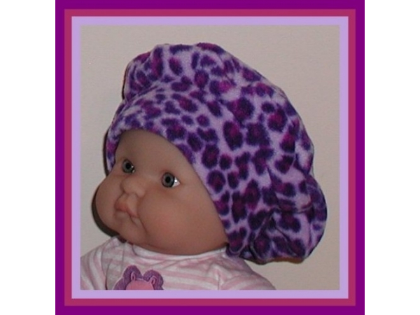 newborn girl purple beret
