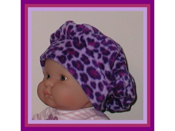 purple leopard beret for baby girls