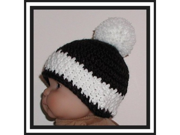 black and white newborn boy beanie