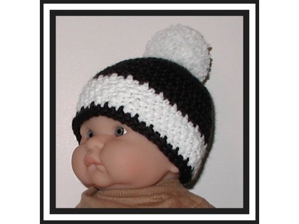 black and white baby boy hat