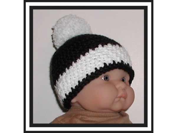 black and white newborn boy hat