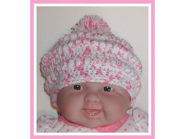white and pink beret for toddler