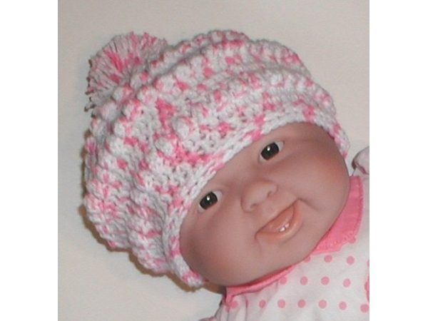 toddler girl beret pink and white