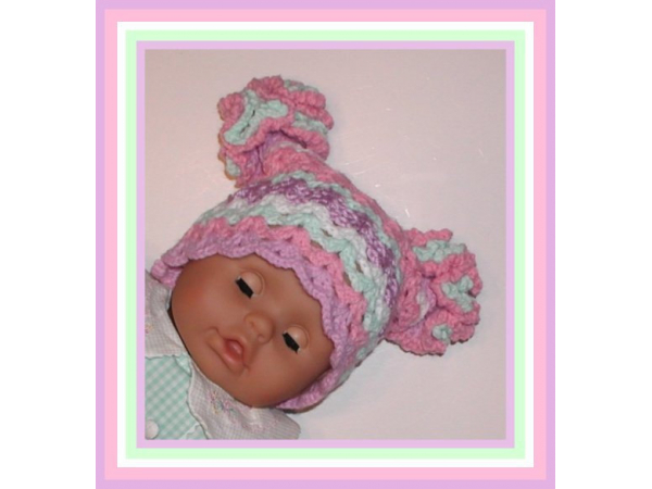 pink lavender mint green baby girls hat