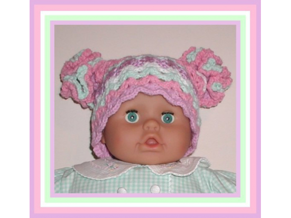 lavender mint green white pink hat for baby girl