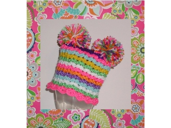 multi colored stripes hat for baby girls