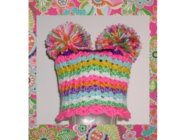 Bright striped colors baby girls hat
