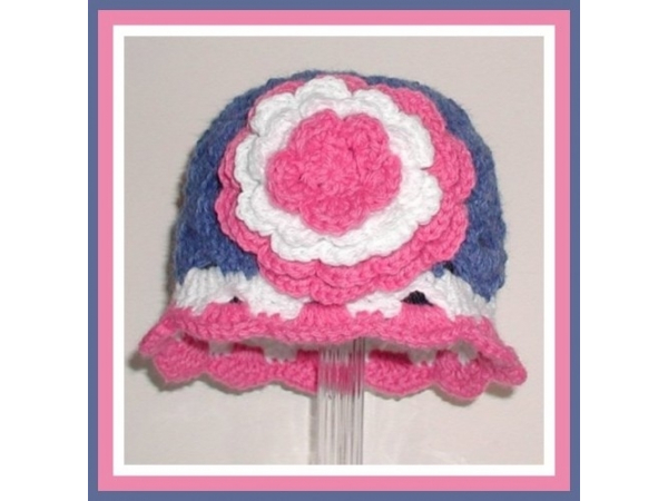blue and pink hat for baby girls