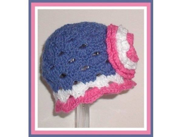 pink and blue baby girl hat