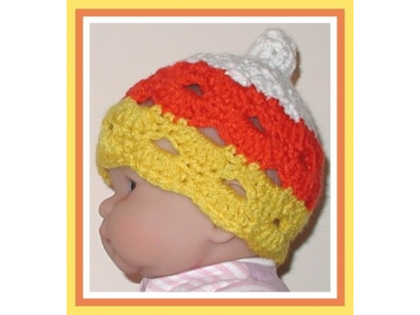 Candy Corn Halloween Hat For Newborns
