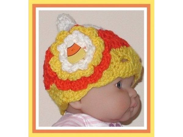 Newborn girl Halloween Candy Corn Hat